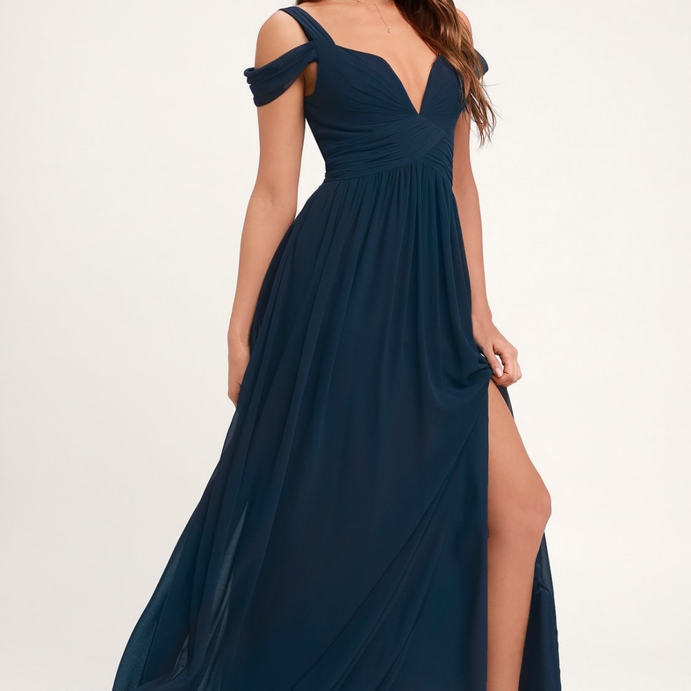 Lulu's Navy Blue Maxi Dress